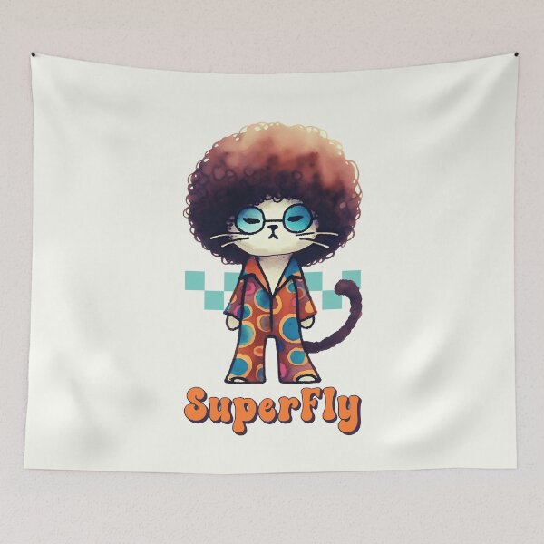 Item preview, Afro Cat Superfly designed and sold by HowToCanadian.