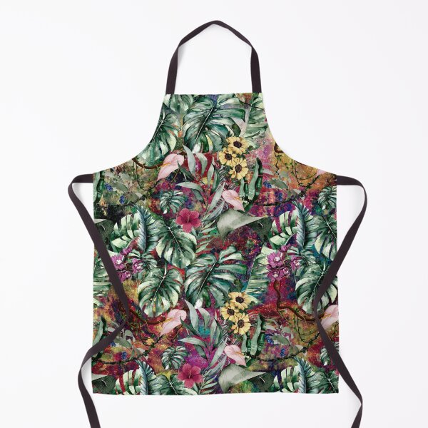 Item preview, Exotic turquoise forest, leaves and flowers tropical pattern, botanical illustration, multicoloured red floral illustration designed and sold by ZeinabTaha.