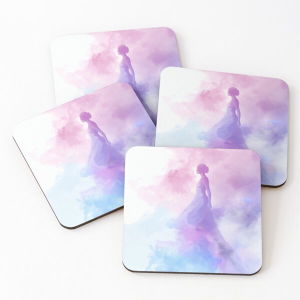 Item preview, Elegant Woman in White Dress on Soft Watercolor Panorama  designed and sold by Lelica011.