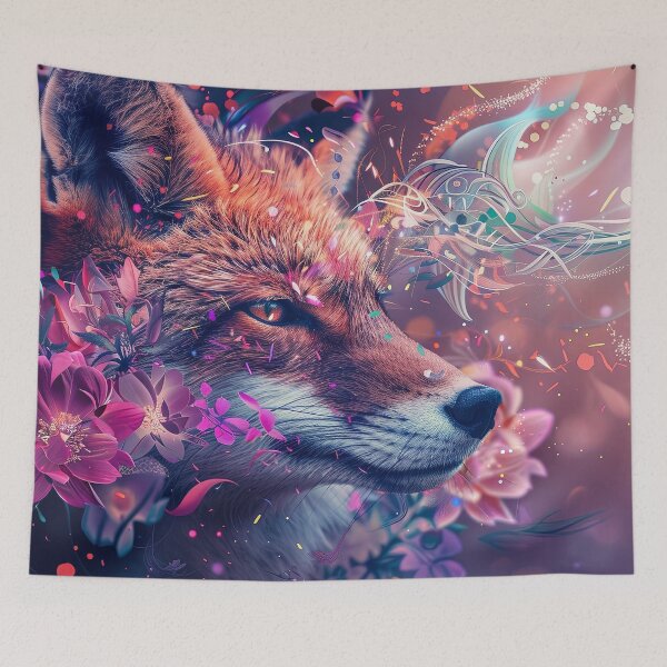 Item preview, Fox sneaks through flowers designed and sold by FlowersColorful.