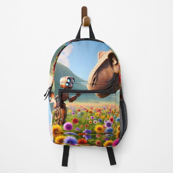 Item preview, Floral Friendship: Robot & Dino designed and sold by AI-Only Creations.