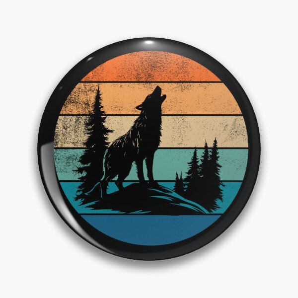 Item preview, Wolf Howling Retro Sunset designed and sold by AussieWonders.