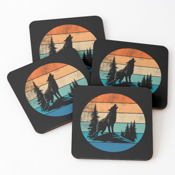 Item preview, Wolf Howling Retro Sunset designed and sold by AussieWonders.
