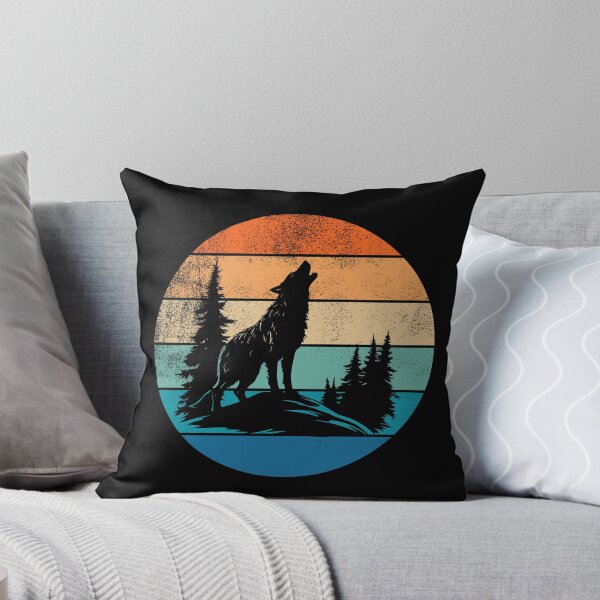 Item preview, Wolf Howling Retro Sunset designed and sold by AussieWonders.