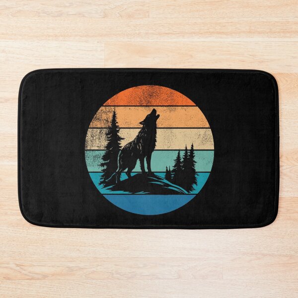 Item preview, Wolf Howling Retro Sunset designed and sold by AussieWonders.