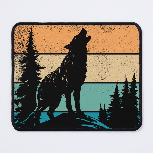 Item preview, Wolf Howling Retro Sunset designed and sold by AussieWonders.