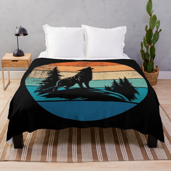 Item preview, Wolf Howling Retro Sunset designed and sold by AussieWonders.