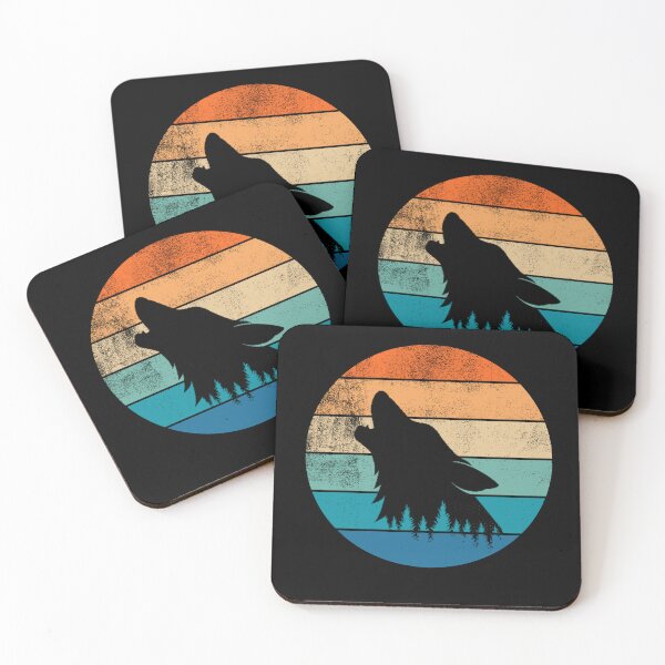 Item preview, Wolf Howling Retro Sunset designed and sold by AussieWonders.