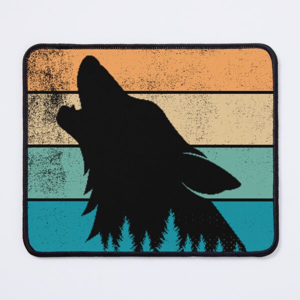 Item preview, Wolf Howling Retro Sunset designed and sold by AussieWonders.