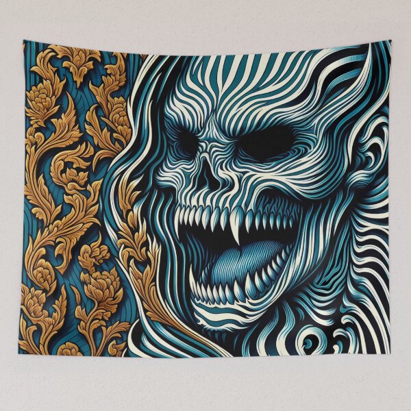 Item preview, an abstract representation of a skull with bold black and white designed and sold by aminz4.