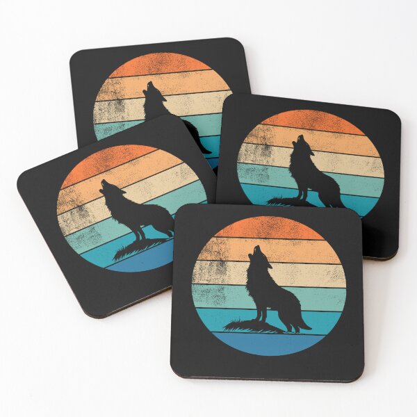 Item preview, Wolf Howling Retro Sunset designed and sold by AussieWonders.