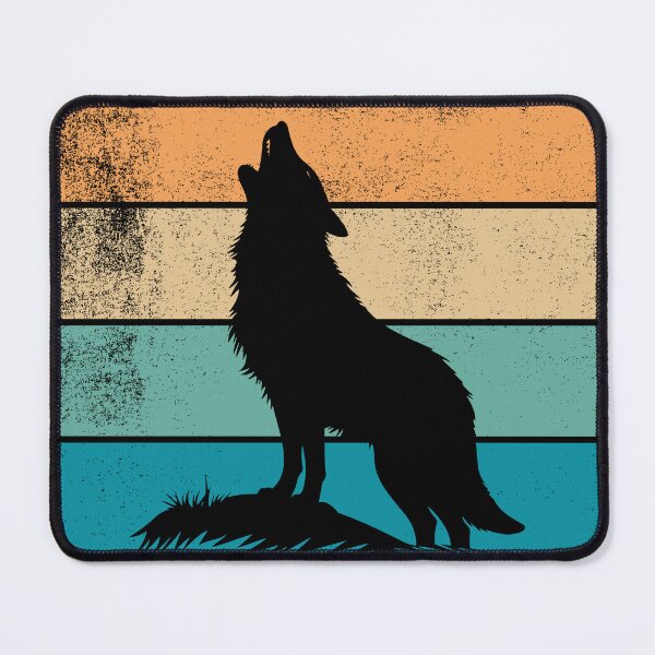 Item preview, Wolf Howling Retro Sunset designed and sold by AussieWonders.