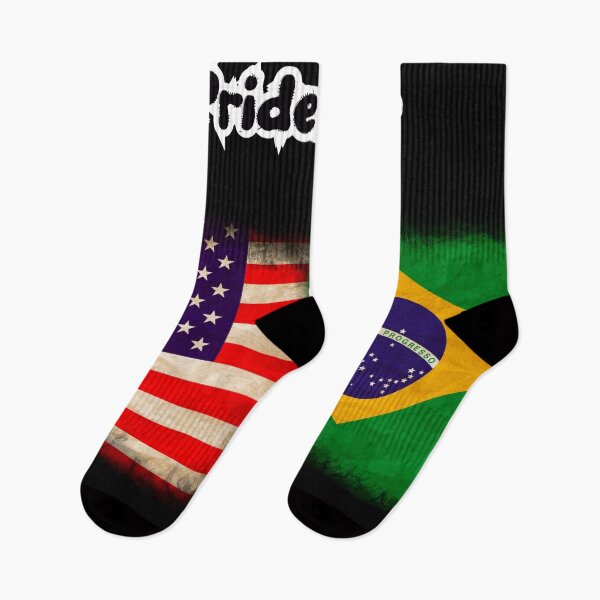 Item preview, US Flag and Brazilian Flag Pride Wear Design designed and sold by LovelyHappyGift.