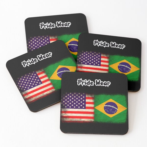 Item preview, US Flag and Brazilian Flag Pride Wear Design designed and sold by LovelyHappyGift.