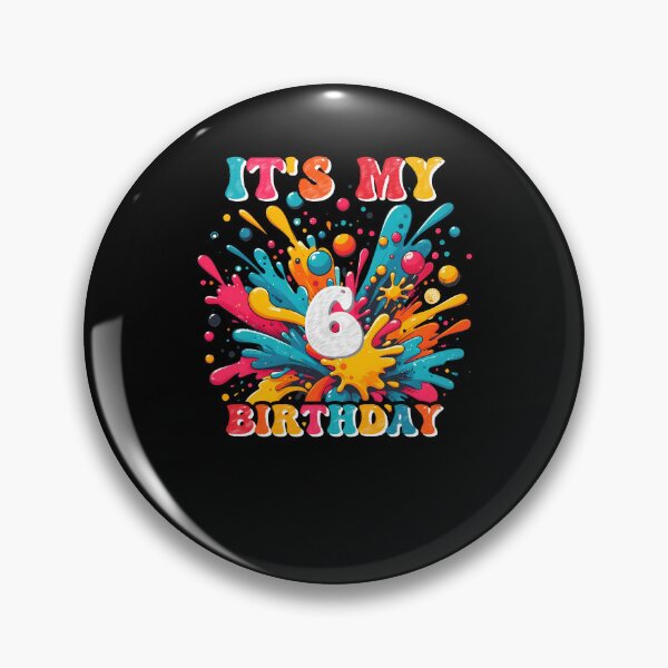 Artikelvorschau, Es ist mein 6. Geburtstag Farbspritzer 6 Jahre alt Retro Groovy entworfen und verkauft von MTRBSK11.