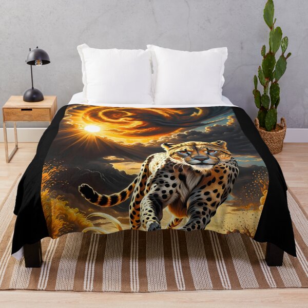 Item preview, Running Cheetah Against a Swirling Sun, Ai Generated Art  designed and sold by ACC .