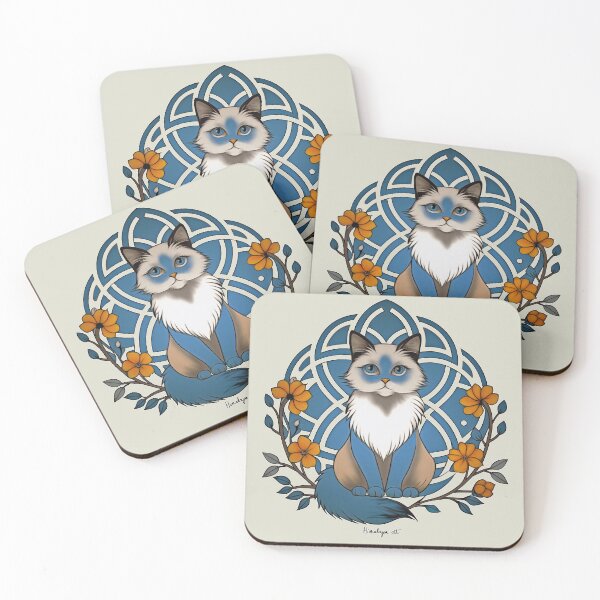 Item preview, Sweet Himalayan cat and flowers designed and sold by Mustela erminea.