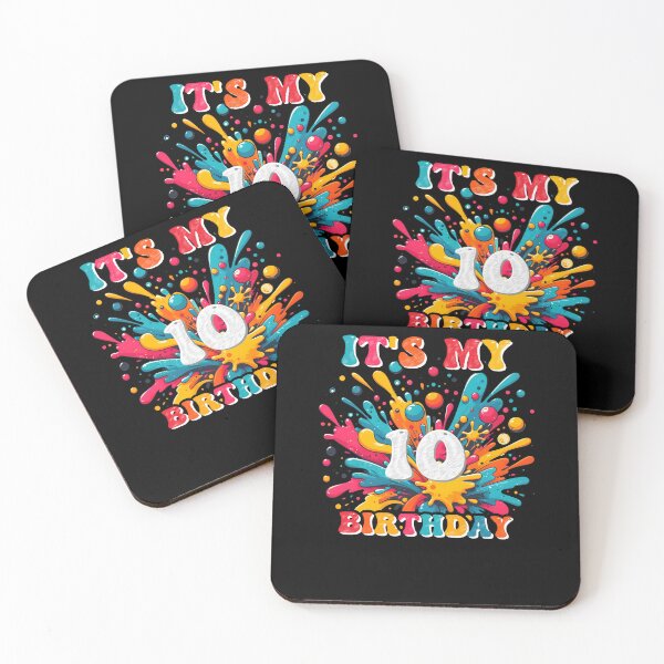 Item preview, Its my 10th Birthday Paint Splashes 10 Year old Retro Groovy designed and sold by MTRBSK11.