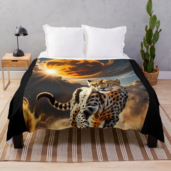 Item preview, Running Cheetah Against a Swirling Sun, Ai Generated Art  designed and sold by ACC .