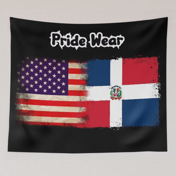 Item preview, US Flag and Dominican Republic Flag Pride Wear Design designed and sold by LovelyHappyGift.