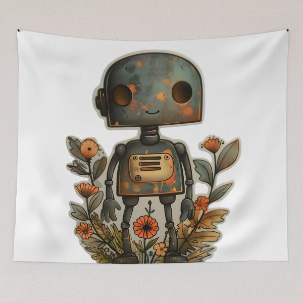 Item preview, Whimsical Rusty Robot Sticker designed and sold by AI-Only Creations.