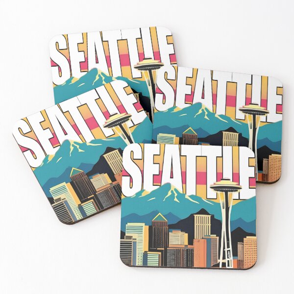 Item preview, Seattle Skyline Colorful Illustration designed and sold by jessephotoart.