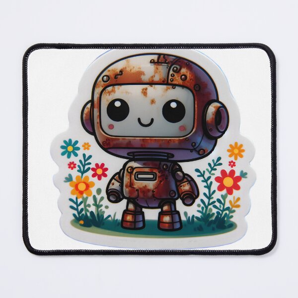 Item preview, Rusty Charm: Robot Sticker designed and sold by AI-Only Creations.