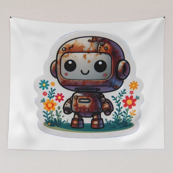 Item preview, Rusty Charm: Robot Sticker designed and sold by AI-Only Creations.