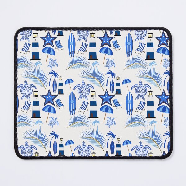Item preview, White and blue summer beach pattern designed and sold by ElizabethCoelho.
