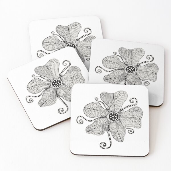Item preview, Monochrome Topography Flower Tangle Polka Dot designed and sold by Triplicate Limited.