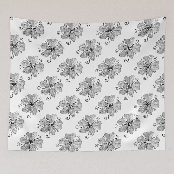 Item preview, Monochrome Topography Flower Tangle Polka Dot designed and sold by Triplicate Limited.