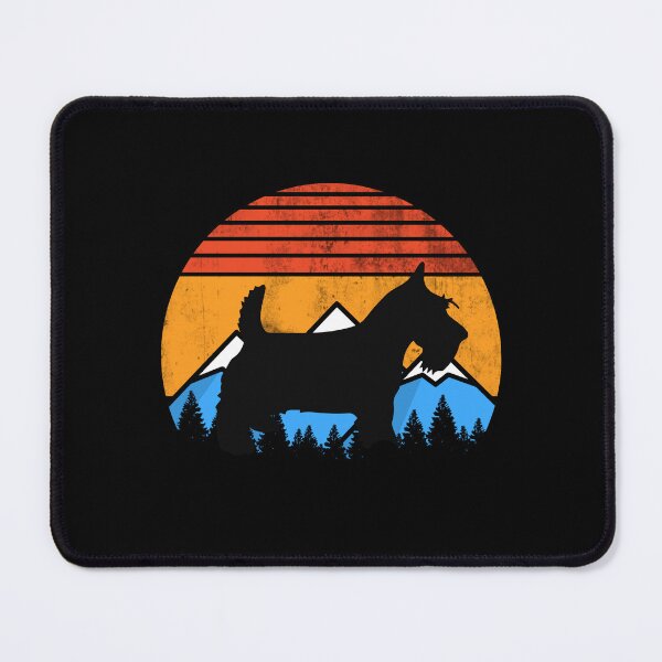 Item preview, Retro Distressed Vintage Sunset Mountains and Forest Scottish Terrier Dog Gift designed and sold by Guarddogdrive.