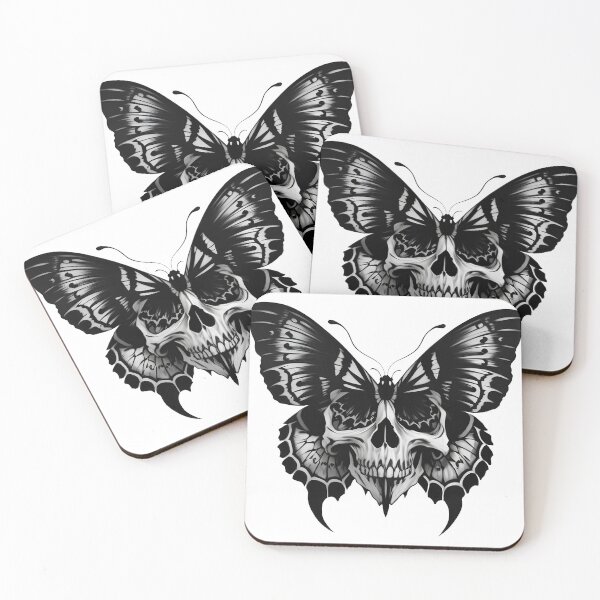 Item preview, Skull Butterfly Concept Art (Black and White) Version 06 designed and sold by Scarlet Swan.