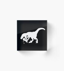 Summer Dinosaur Eating Ice Cream Acrylic Block