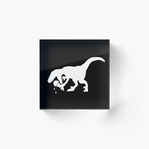 Summer Dinosaur Eating Ice Cream Acrylic Block