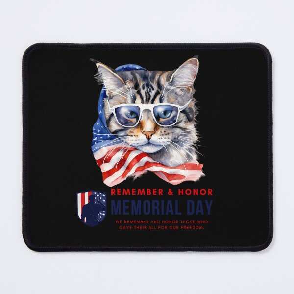 Item preview, Cat Glasses With Flag Remember and Honor Brave Memorial Day T-Shirt designed and sold by SOPIZiLA.