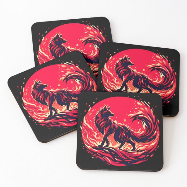 Item preview, Black and Red Lava Fire Wolf, Ai Generated Art  designed and sold by ACC .