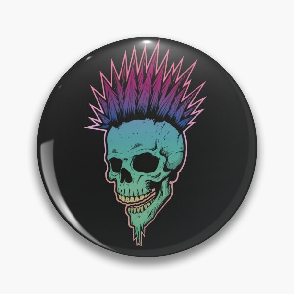 Item preview, Calavera punk con Mohawk designed and sold by ArtCraftLab.