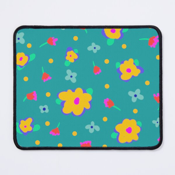 Item preview, Aqua Background Country Cotttage Style Yellow Flowers designed and sold by CheriesArt.