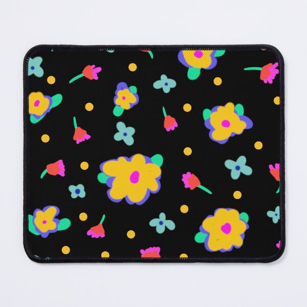 Item preview, Black Background Country Cotttage Style Yellow Flowers designed and sold by CheriesArt.