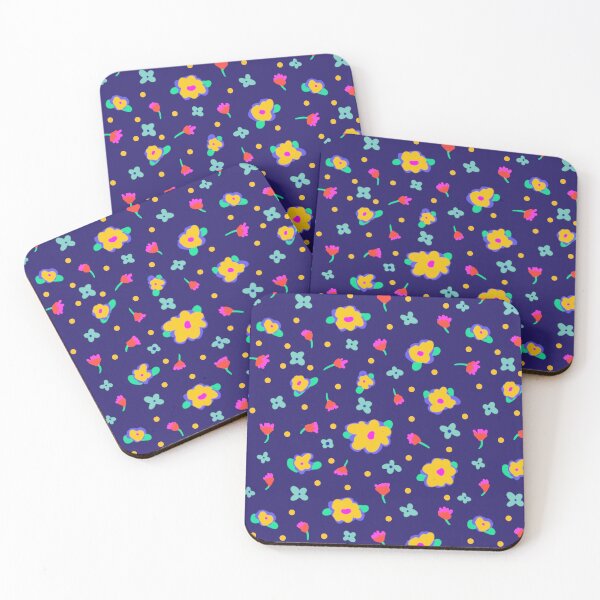 Item preview, Blue Background Country Cotttage Style Yellow Flowers designed and sold by CheriesArt.