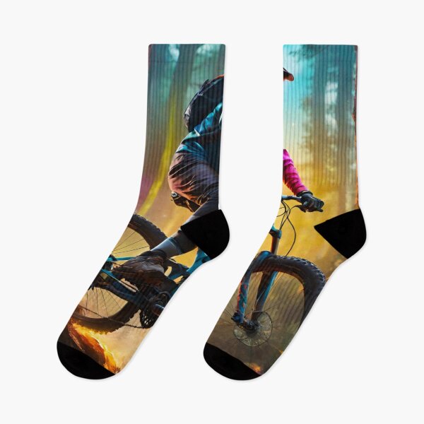 Item preview, Flowing Downhill: MTB Rider Slides Through the Mountainside designed and sold by GrizzlyCollective.