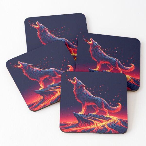 Item preview, Blue and Red Lava Fire Wolf, Ai Generated Art  designed and sold by ACC .