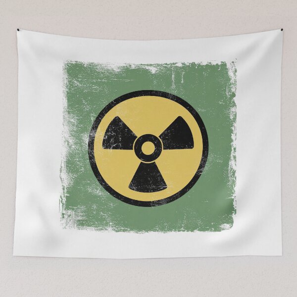 Item preview, Distressed Vintage Retro Atomic Yellow, Black and Green Radioactive designed and sold by Angry Swan Designs.