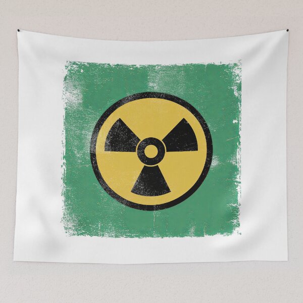Item preview, Distressed Vintage Retro Atomic Yellow, Black and Green Radioactive designed and sold by Angry Swan Designs.