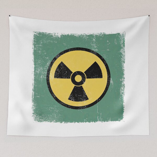 Item preview, Distressed Vintage Retro Atomic Yellow, Black and Green Radioactive designed and sold by Angry Swan Designs.