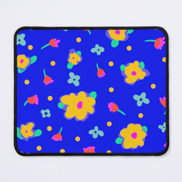Item preview, Bright Blue Background Country Cotttage Style Yellow Flowers designed and sold by CheriesArt.