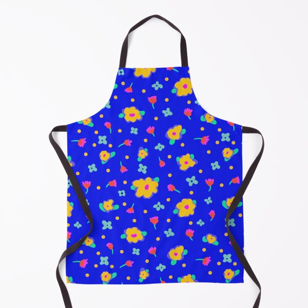 Aperçu de l'œuvre Fond Bleu Vif Style Cottage Fleurs Jaunes créée et vendue par CheriesArt.