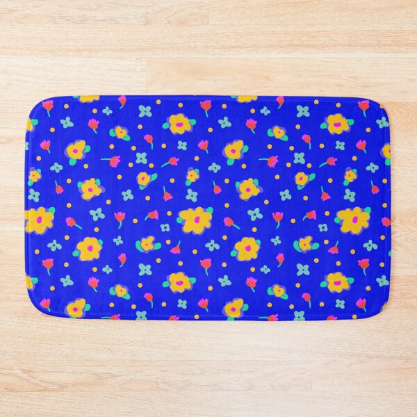 Aperçu de l'œuvre Fond Bleu Vif Style Cottage Fleurs Jaunes créée et vendue par CheriesArt.