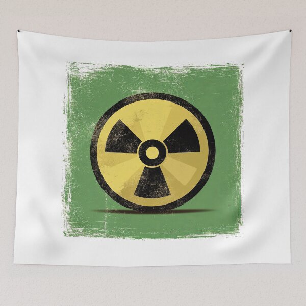 Item preview, Distressed Vintage Retro Atomic Yellow, Black and Green Radioactive designed and sold by Angry Swan Designs.